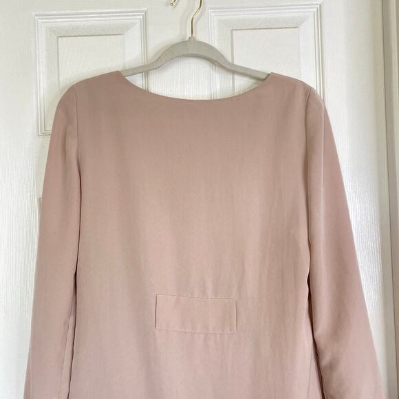 ALBERTA FERRETTI Pink Nude Shift Dress Long Sleeve Simple Office Size 2 - Picture 9 of 9